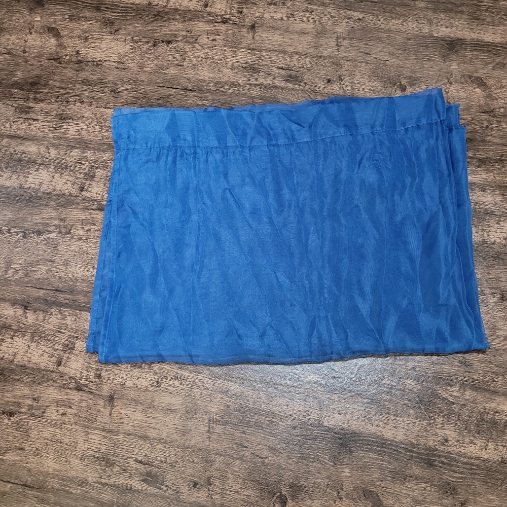 Blue Sheer (1 Panel- 58W x 84L) Rod Pocket Style Window Curtain